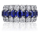 Picchiotti - Xpandable™ Oval Blue Sapphire and Round Diamond Eternity Ring in 18K White Gold - Jackson Hole Jewelry Company