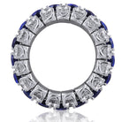 Picchiotti - Xpandable™ Oval Blue Sapphire and Round Diamond Eternity Ring in 18K White Gold - Jackson Hole Jewelry Company