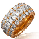 Picchiotti - Xpandable™ Emerald-Cut and Roud Diamond Eternity Ring in 18K Yellow Gold - Jackson Hole Jewelry Company
