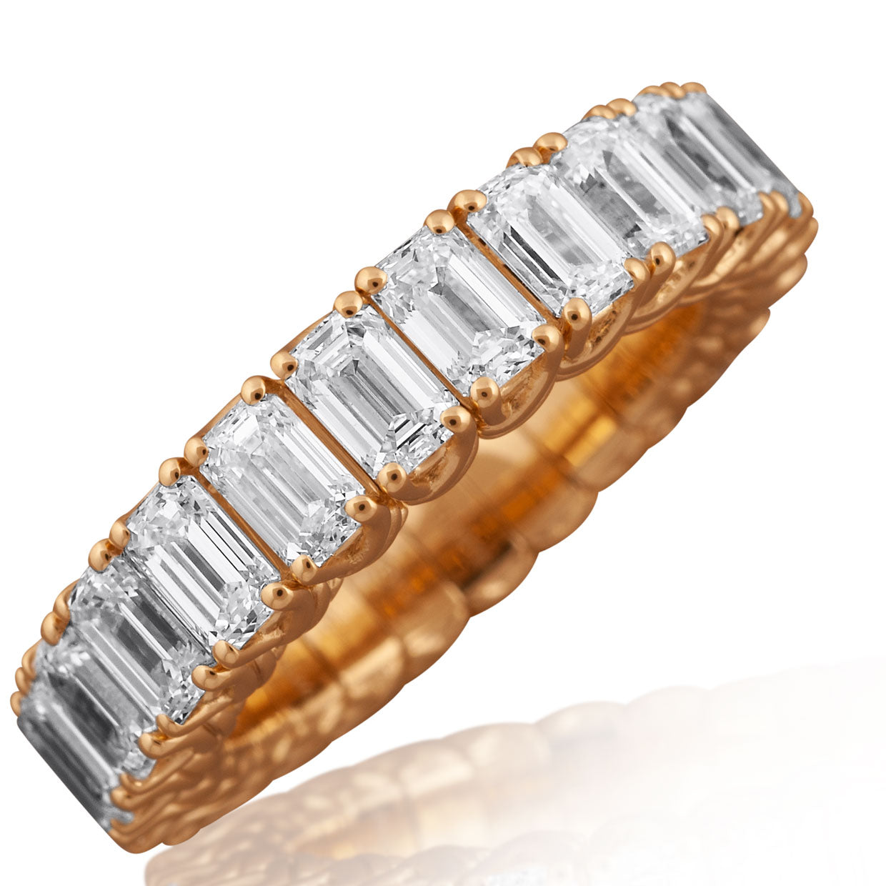 Picchiotti Xpandable™ Emerald Cut Diamond Eternity Ring in 18K