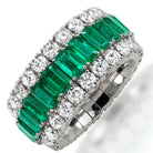 Picchiotti - Xpandable™ Emerald and Diamond 3-Row Ring in 18K White Gold - Jackson Hole Jewelry Company
