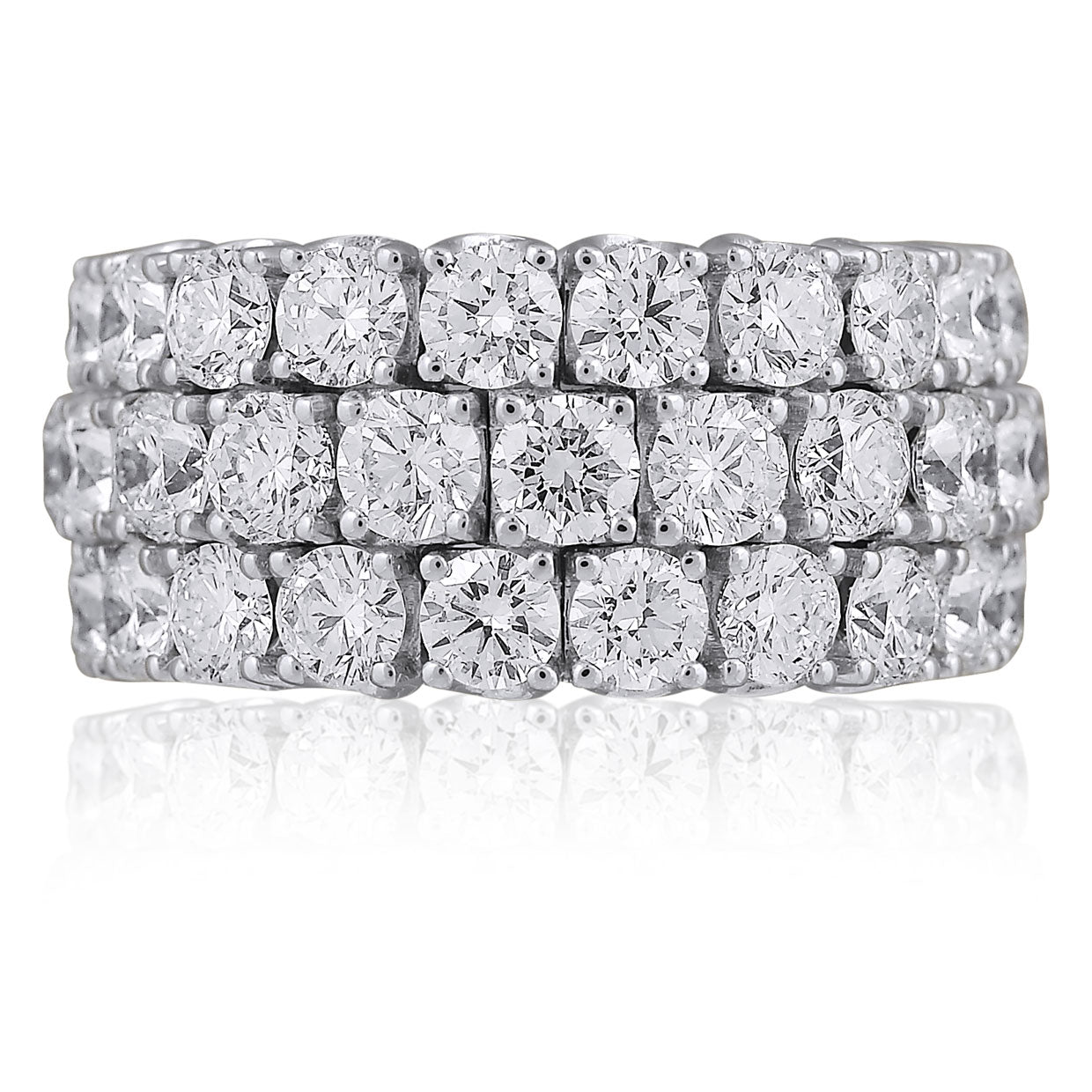 Picchiotti - Xpandable™ 3-Row Round Diamond Ring in 18K White Gold - Jackson Hole Jewelry Company