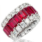 Picchiotti Xpandable™ 3-Row Octagonal Ruby & Diamond Ring in 18K White Gold - Jackson Hole Jewelry Company