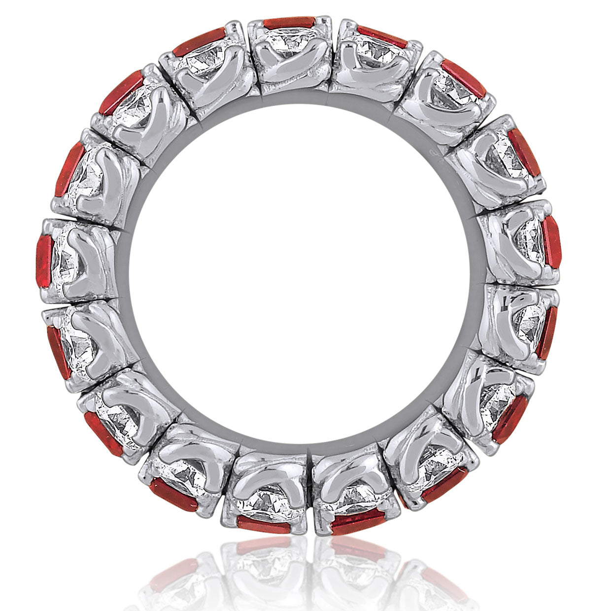 Picchiotti Xpandable™ 3-Row Octagonal Ruby & Diamond Ring in 18K White Gold - Jackson Hole Jewelry Company
