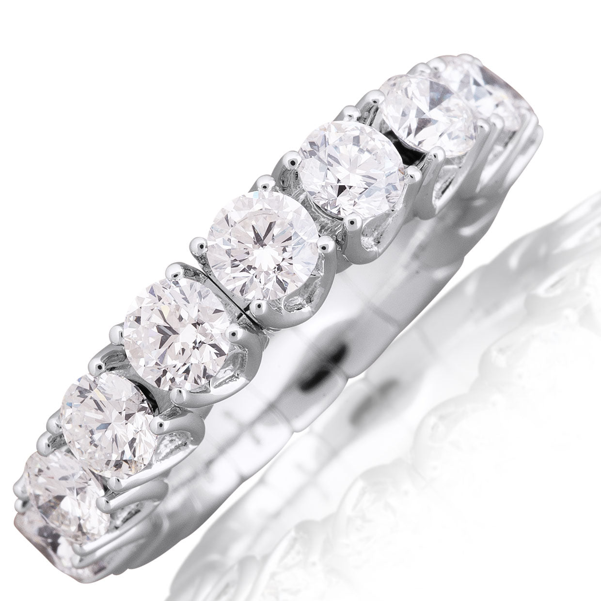 Picchiotti Xpandable™ Round Diamond Half Eternity Band in 18K White Gold - Jackson Hole Jewelry Company