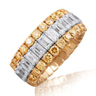 Picchiotti - Xpandable™ Emerald-Cut Fancy Yellow & White Diamond Half Way Ring in 18K Yellow Gold - Jackson Hole Jewelry Company