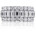 Picchiotti - Xpandable™ Round and Emerald Cut Diamond Eternity Band in 18K White Gold - Jackson Hole Jewelry Company