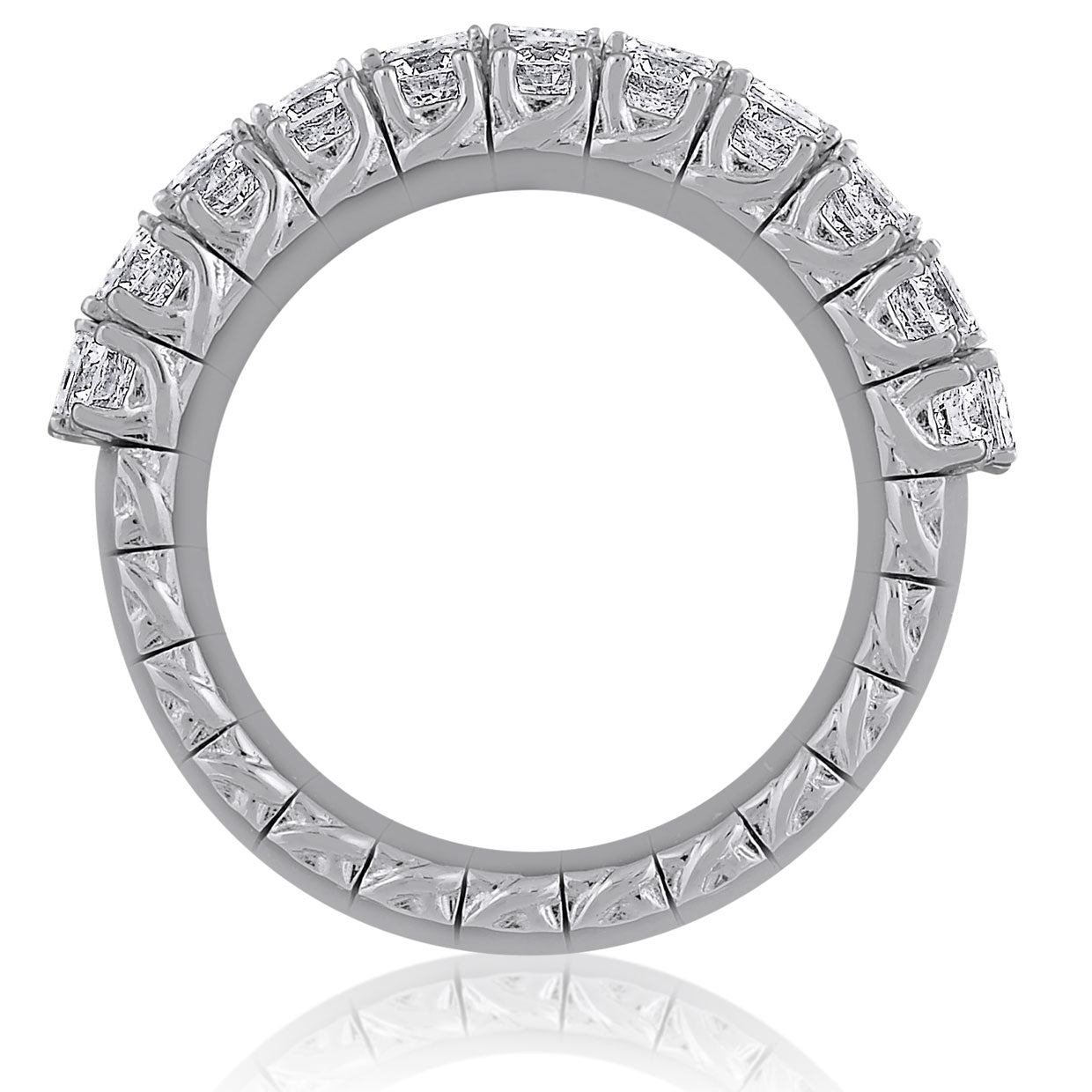 Picchiotti - Xpandable™ Round and Emerald Cut Diamond Eternity Band in 18K White Gold - Jackson Hole Jewelry Company