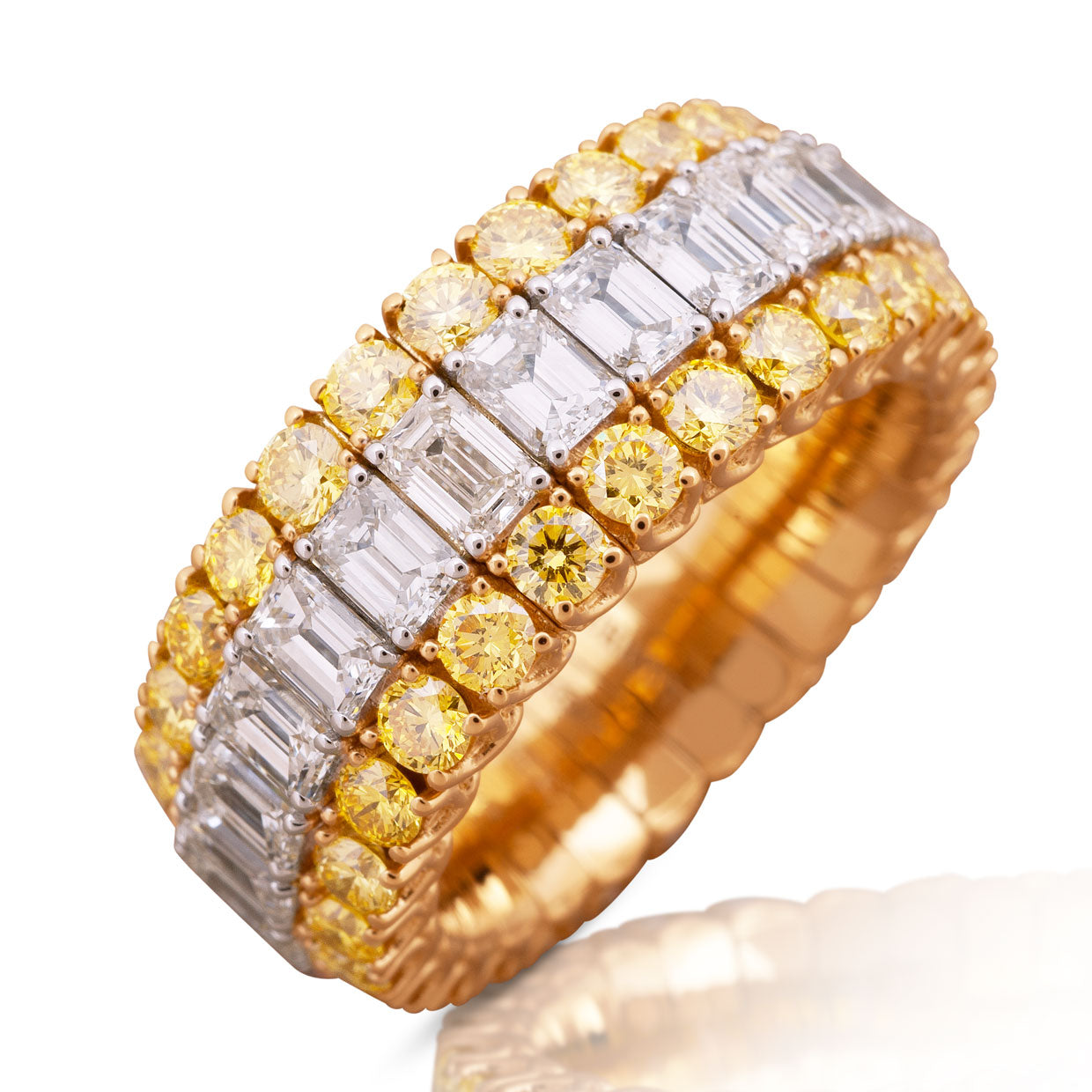 Picchiotti - Xpandable™ White Diamond Eternity Ring in 18K Yellow Gold - Jackson Hole Jewelry Company