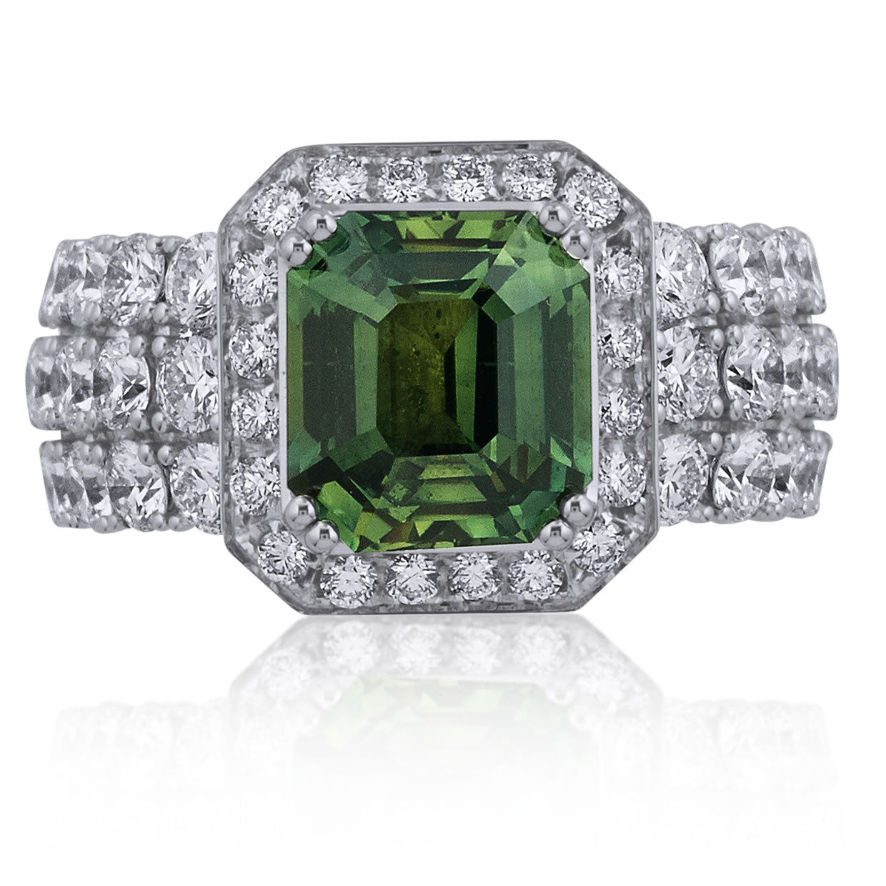Picchiotti - Xpandable™ Green Sapphire and Diamond Fashion Ring in 18K White Gold - Jackson Hole Jewelry Company