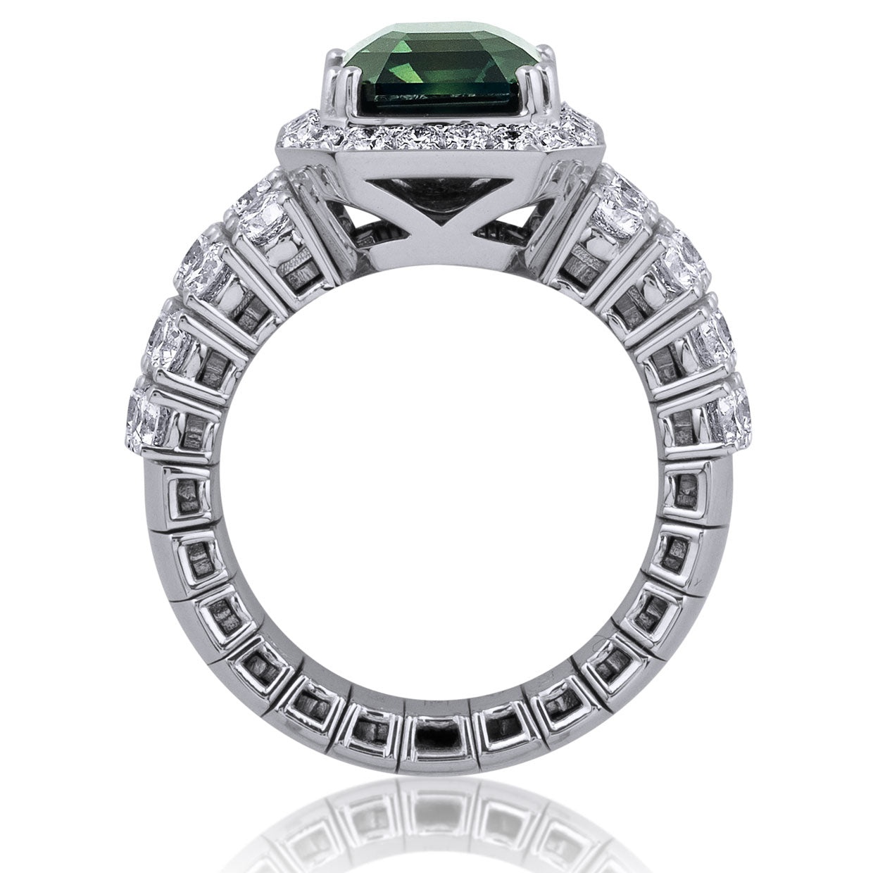 Picchiotti - Xpandable™ Green Sapphire and Diamond Fashion Ring in 18K White Gold - Jackson Hole Jewelry Company