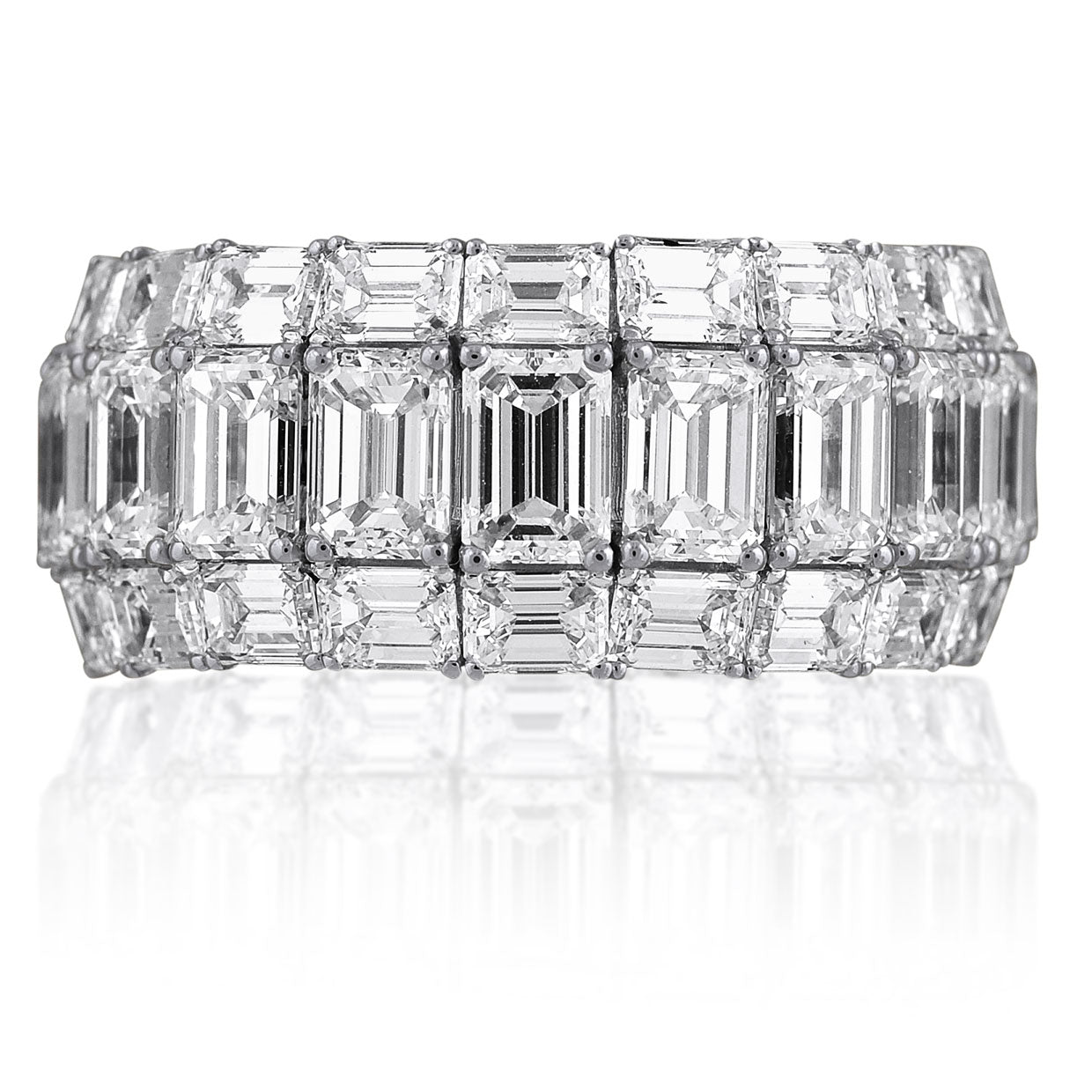 Picchiotti - Xpandable™ Baguette and Radiant-Cut Diamond Eternity Band in 18K White Gold - Jackson Hole Jewelry Company