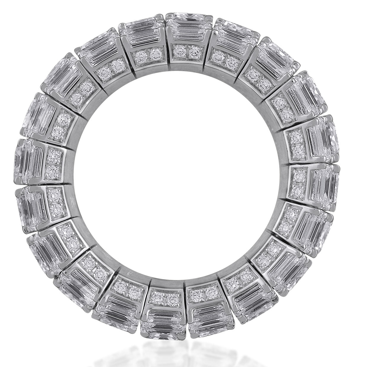 Picchiotti - Xpandable™ Baguette and Radiant-Cut Diamond Eternity Band in 18K White Gold - Jackson Hole Jewelry Company