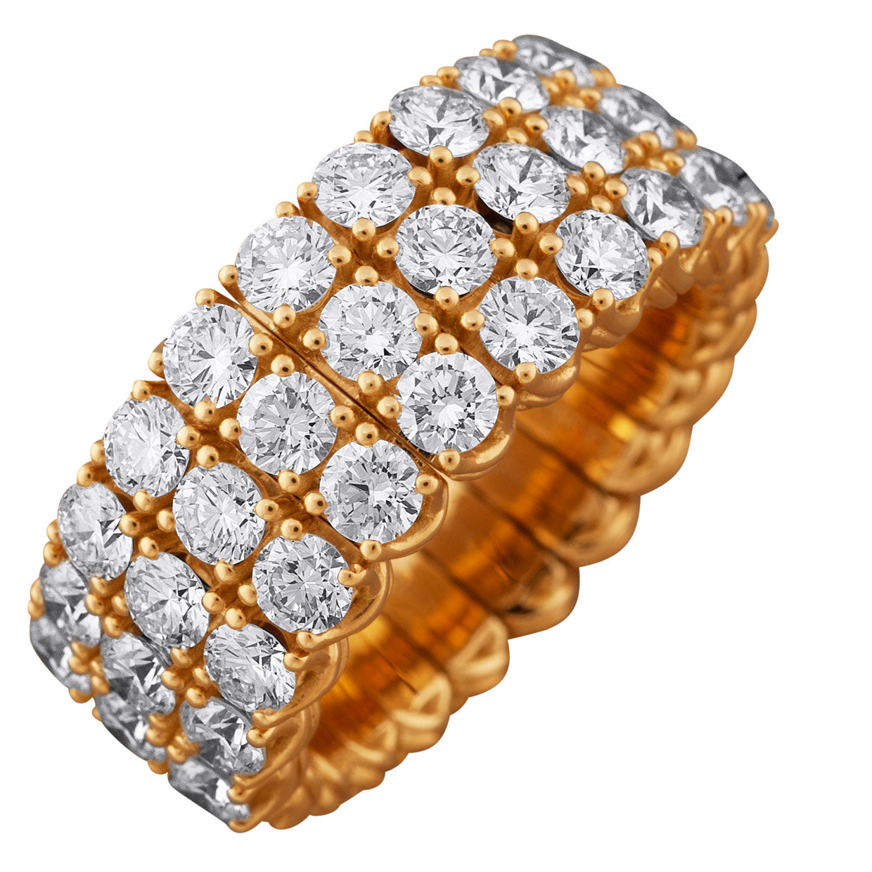Picchiotti - Xpandable™ 3-Row Diamond Ring in 18K Yellow Gold - Jackson Hole Jewelry Company