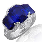Picchiotti - Xpandable™ Octagonal Blue Sapphire Ring with Round Diamods in 18K White Gold - Jackson Hole Jewelry Company