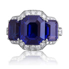 Picchiotti - Xpandable™ Octagonal Blue Sapphire Ring with Round Diamods in 18K White Gold - Jackson Hole Jewelry Company