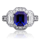 Picchiotti - Xpandable™ Octagonal Blue Sapphire & Diamond Ring in 18K White Gold - Jackson Hole Jewelry Company