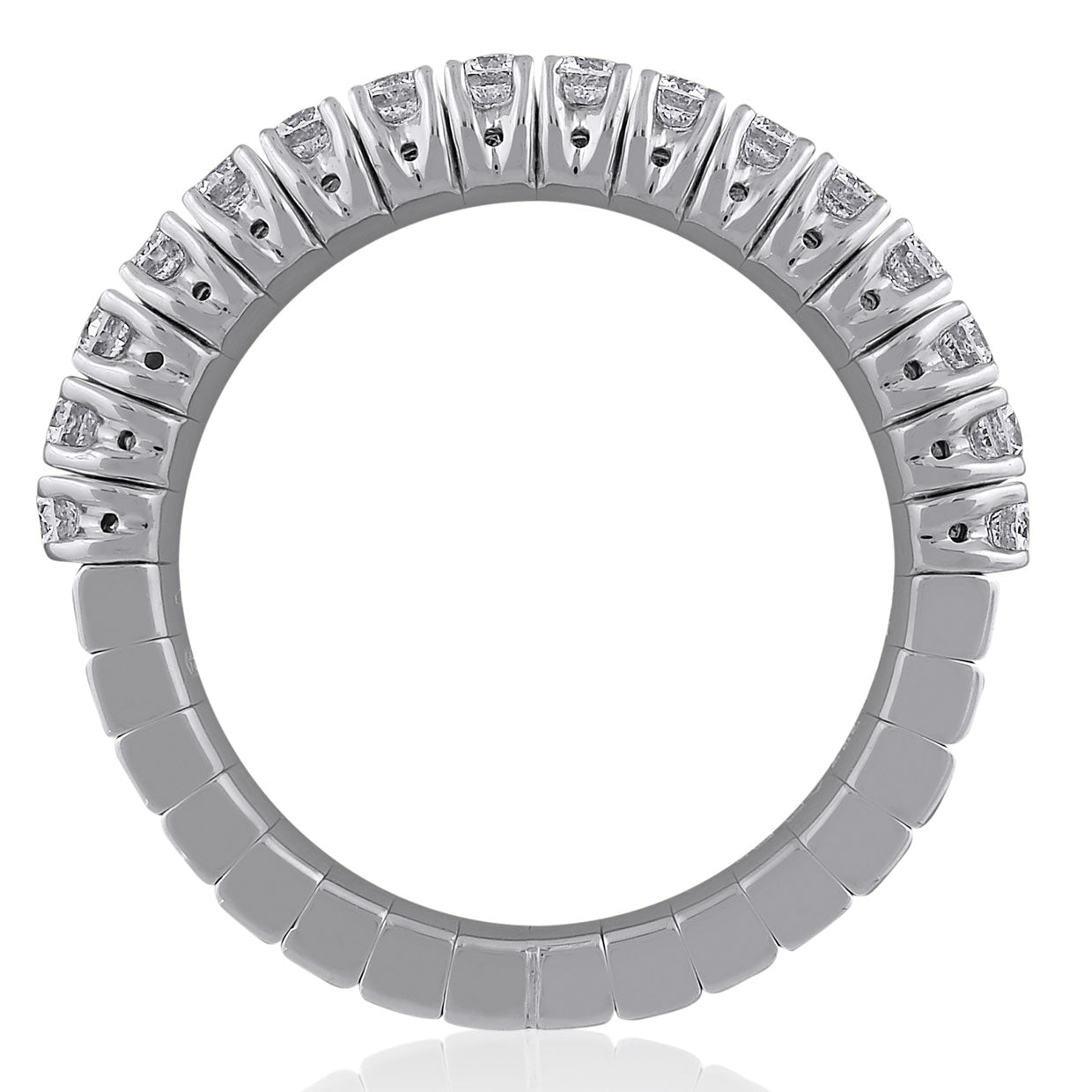 Picchiotti - Xpandable™ Half Way Diamond Band in 18K White Gold - Jackson Hole Jewelry Company