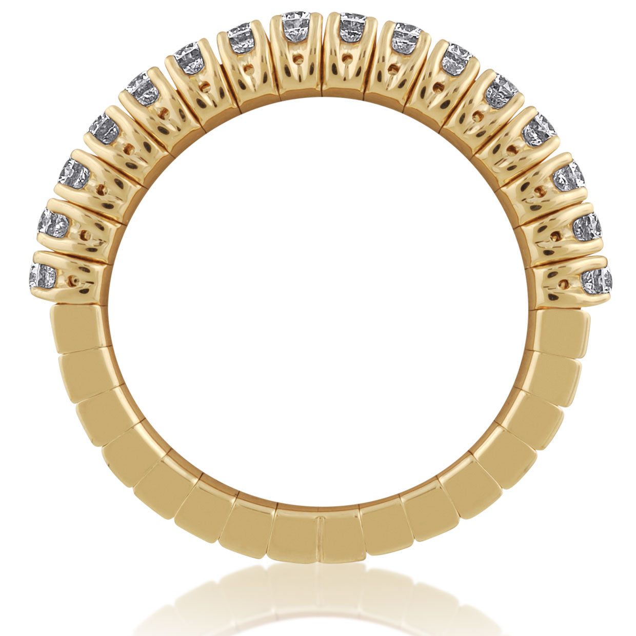 Picchiotti - Xpandable™ Half Way Diamond Band in 18K Yellow Gold - Jackson Hole Jewelry Company