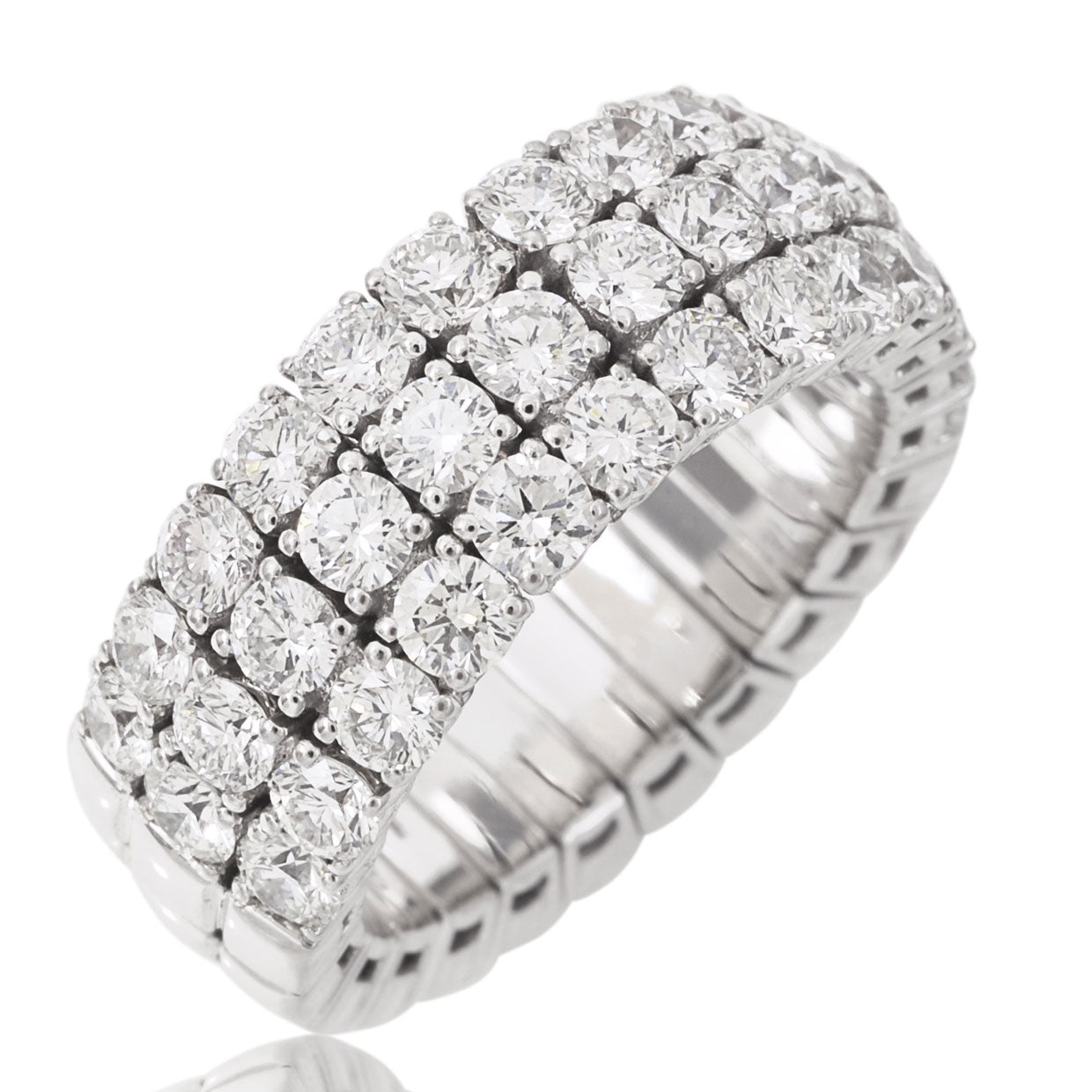 Picchiotti - Xpandable™ 3-Row Diamond Ring in 18K White Gold - Jackson Hole Jewelry Company