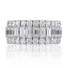 Picchiotti - Xpandable™ Round and Emerald Cut Diamond Eternity Ring in 18K White Gold - Jackson Hole Jewelry Company