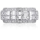 Picchiotti - Xpandable™ Emerald-Cut and Roud Diamond Eternity Ring in 18K White Gold - Jackson Hole Jewelry Company