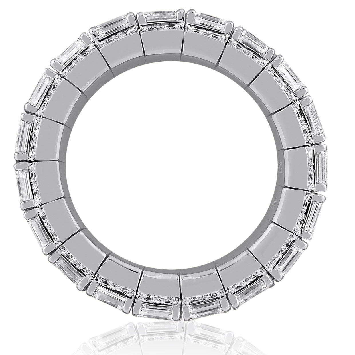 Picchiotti - Xpandable™ Emerald-Cut and Roud Diamond Eternity Ring in 18K White Gold - Jackson Hole Jewelry Company