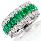 Picchiotti - Xpandable™ Oval-Cut Emerald and Round Diamond Ring in 18K White Gold - Jackson Hole Jewelry Company