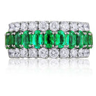 Picchiotti - Xpandable™ Oval-Cut Emerald and Round Diamond Ring in 18K White Gold - Jackson Hole Jewelry Company