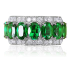 Picchiotti - Xpandable™ Oval-Cut Emerald Ring with White Diamonds in 18K White Gold - Jackson Hole Jewelry Company
