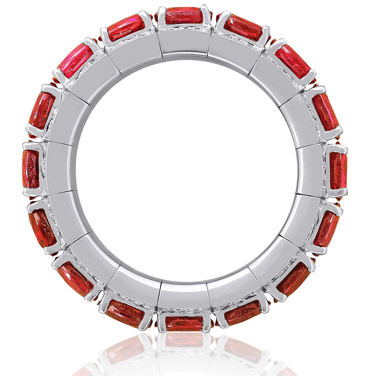 Picchiotti Xpandable™ Oval Ruby & Diamond 3‑Row Ring in 18K White Gold - Jackson Hole Jewelry Company