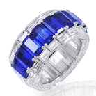 Picchiotti - Xpandable™ Octagonal Blue Sapphire and Diamond Eternity Ring in 18K White Gold - Jackson Hole Jewelry Company