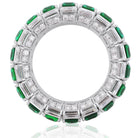 Picchiotti - Xpandable™ 3-Row Baguette-Cut Emerald and Diamond Ring in 18K White Gold - Jackson Hole Jewelry Company