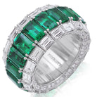 Picchiotti - Xpandable™ 3-Row Baguette-Cut Emerald and Diamond Ring in 18K White Gold - Jackson Hole Jewelry Company