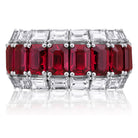 Picchiotti - Xpandable™ Baguette-Cut Ruby and Round Diamond Ring in 18K White Gold - Jackson Hole Jewelry Company