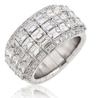 Picchiotti - Xpandable™ 3-Row Emerald-Cut Half Way Diamond Ring in 18K White Gold - Jackson Hole Jewelry Company