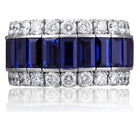 Picchiotti - Xpandable™ Baguette-Cut Blue Sapphire and Round Diamond Ring in 18K White Gold - Jackson Hole Jewelry Company