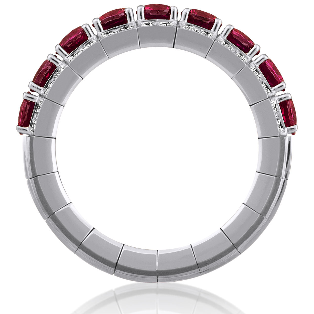 Picchiotti Xpandable™ Round Ruby & Diamond Ring in 18K White Gold - Jackson Hole Jewelry Company