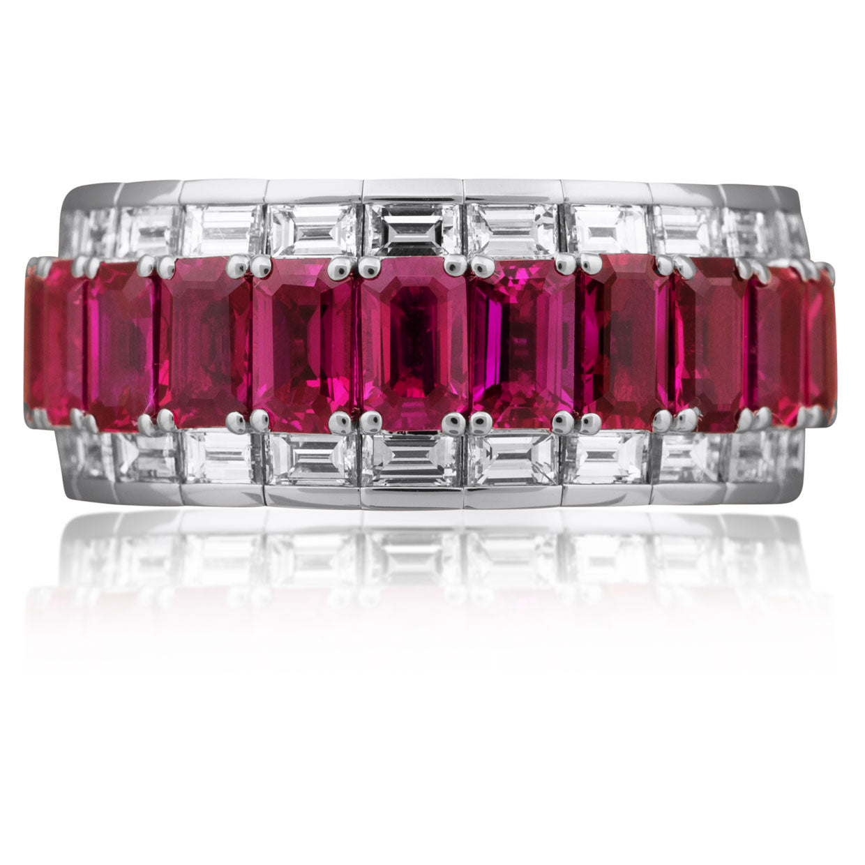 Picchiotti - Xpandable™ Diamond and Ruby Ring in 18K White Gold 6.02 cttw - Jackson Hole Jewelry Company