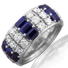 Picchiotti - Xpandable™ Octagonal Blue Sapphire and Round Diamond Ring in 18K White Gold - Jackson Hole Jewelry Company