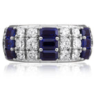 Picchiotti - Xpandable™ Octagonal Blue Sapphire and Round Diamond Ring in 18K White Gold - Jackson Hole Jewelry Company