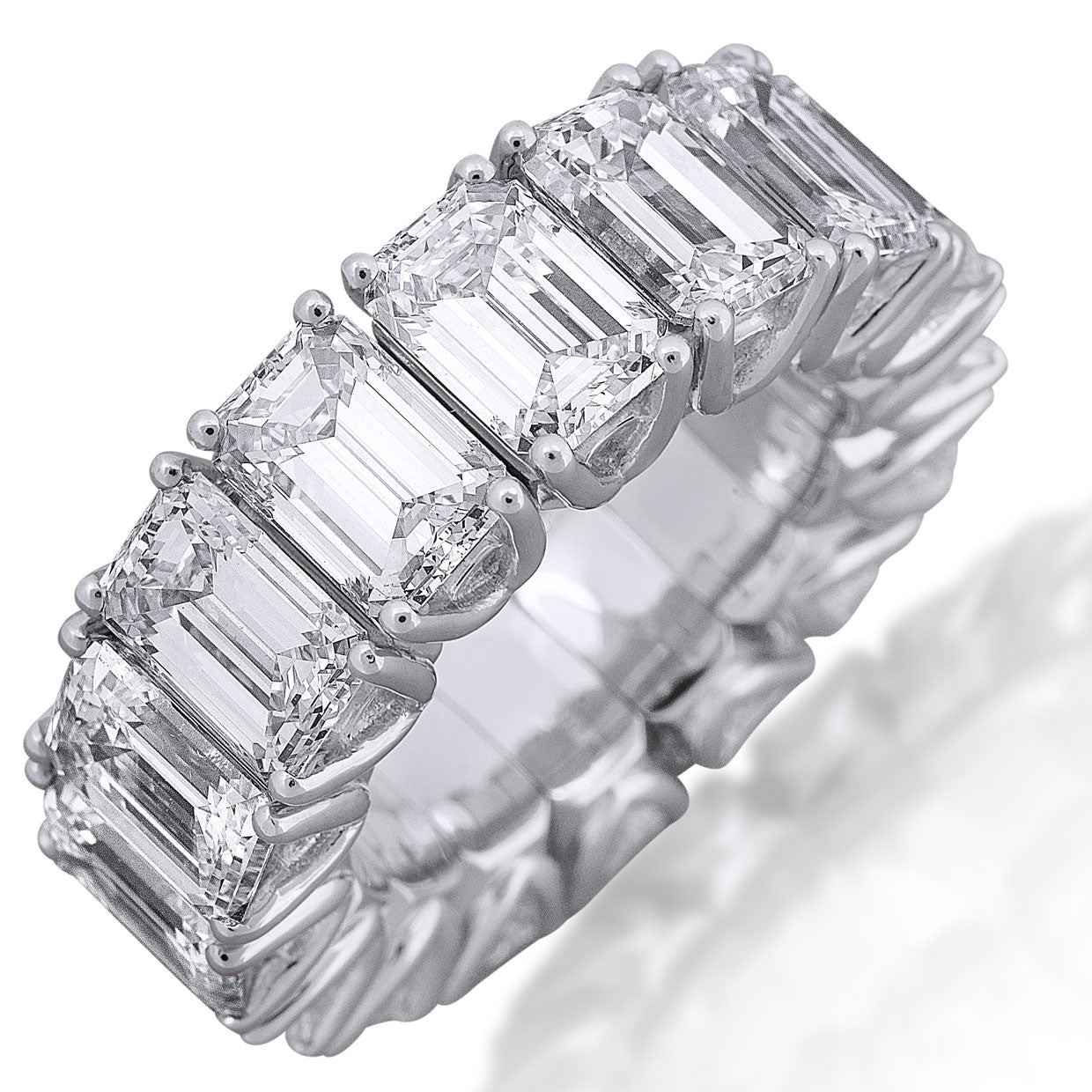 Picchiotti - Xpandable™ Emerald-Cut Diamond Eternity Ring in 18K White Gold - Jackson Hole Jewelry Company