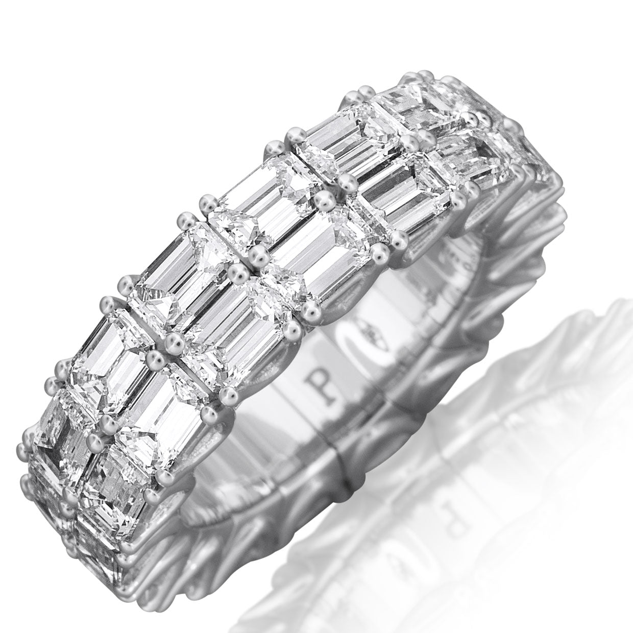 Picchiotti - Xpandable™ Emerald Cut Diamond Eternity Ring in 18K White Gold - Jackson Hole Jewelry Company