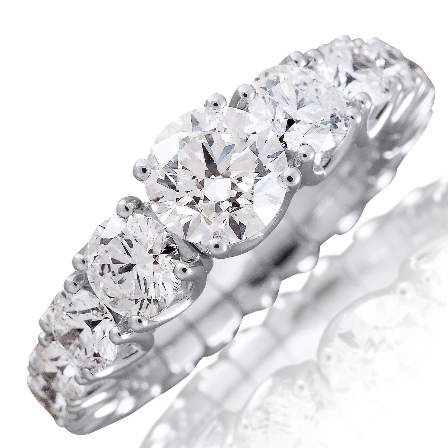 Picchiotti - Xpandable™ Round Diamond Eternity Ring in 18K White Gold - Jackson Hole Jewelry Company