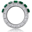 Picchiotti - Xpandable™ Baguette-Cut Emerald Ring with White Diamonds in 18K White Gold - Jackson Hole Jewelry Company
