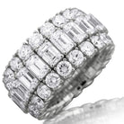 Picchiotti Xpandable™ Emerald Cut and Round Diamond Eternity Ring in 18K White Gold 14.04 cttw - Jackson Hole Jewelry Company