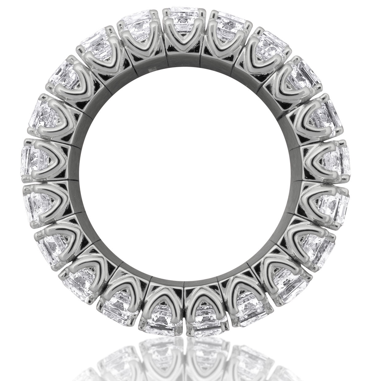 Picchiotti Xpandable™ Emerald Cut and Round Diamond Eternity Ring in 18K White Gold 14.04 cttw - Jackson Hole Jewelry Company