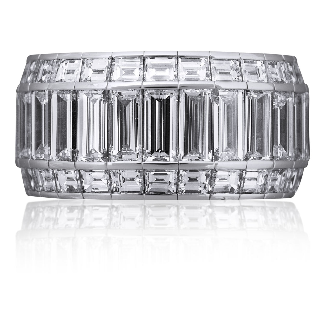 Picchiotti - Xpandable™ Baguette and Radiant-Cut Diamond Eternity Ring in 18K White Gold - Jackson Hole Jewelry Company