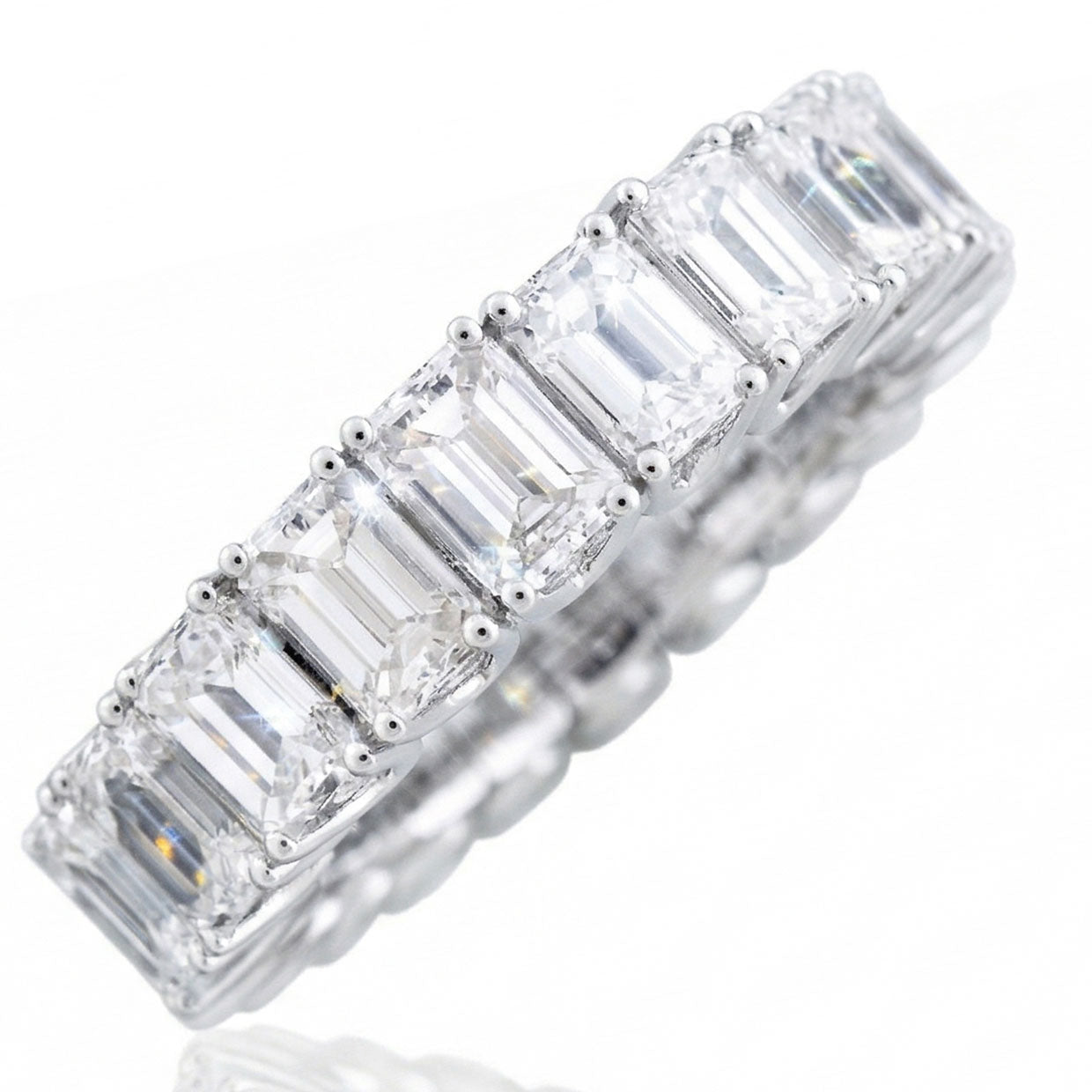 Picchiotti - Emerald-Cut Xpandable™ Diamond Eternity Band in 18K White Gold - Jackson Hole Jewelry Company