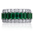 Picchiotti - Xpandable™ Emerald and Round Diamond Ring in 18K White Gold - Jackson Hole Jewelry Company